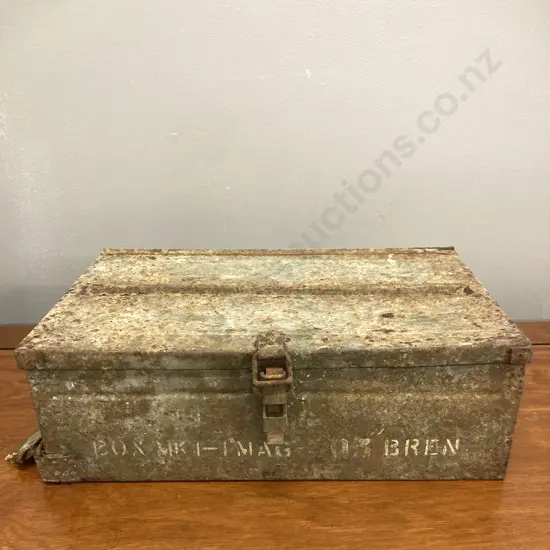 Vintage Mk.1 Bren Gun Magazine Box - Stenciled BOX MK 1-1 MAG-303" BREN